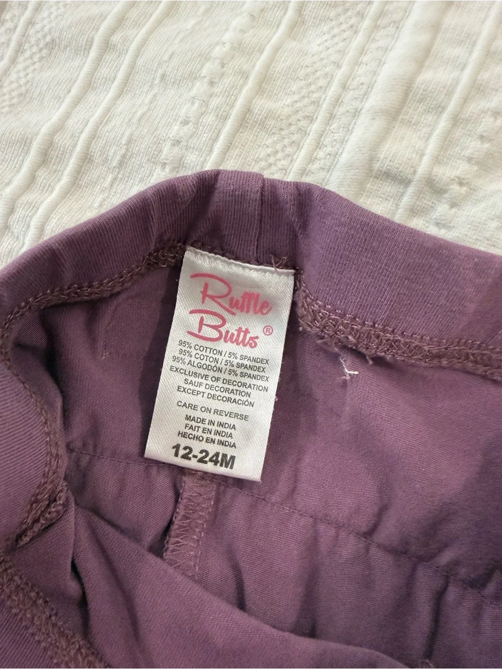 RuffleButts Baby Girl Purple Ruffle Leggings 6–12M